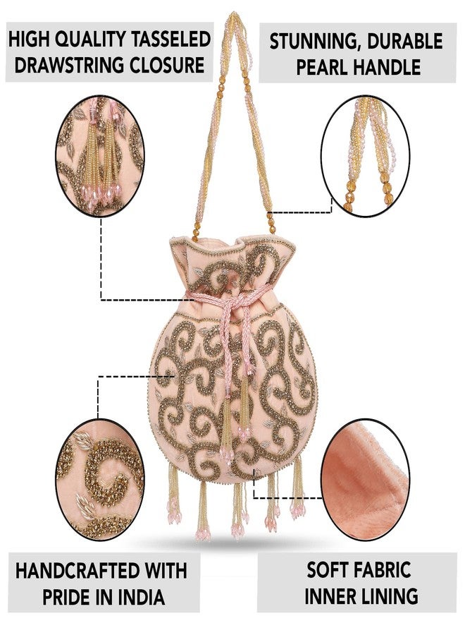 Peora Potli Bags for Women Evening Bag Clutch Ethnic Bride Purse with Drawstring (P61PCH) - Image 2